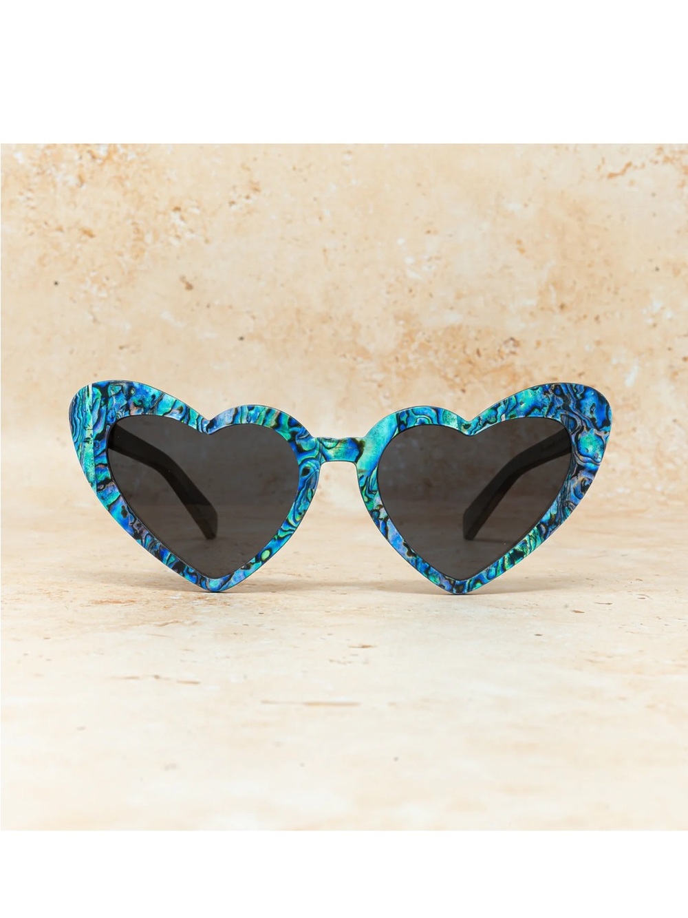 SLYK Shades- Heart-Shaped Blue Patterned Sunglasses - Women Accessories